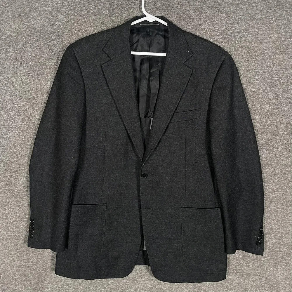 Canali Blazer 48 (US 38) Gray Wool Cashmere Blend Sport Coat Patch Pockets Italy